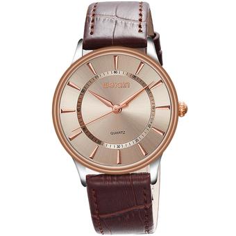 WEIQIN Men Business Fashion Watch PU Leather Band Wristwatch Brown WQ007-03- Intl  