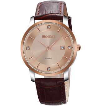 WEIQIN Men Fashion Casual Watch PU Leather Band Wristwatch Brown WQ013-3- Intl  