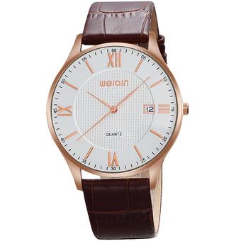 WEIQIN Men Fashion Casual Watch PU Leather Band Wristwatch Brown WQ009-003- Intl  