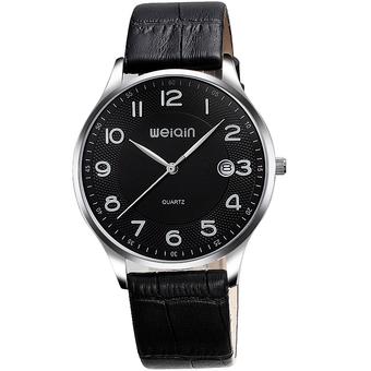 WEIQIN Men Fashion Casual Watch PU Leather Band Wristwatch Black WQ008-01- Intl  