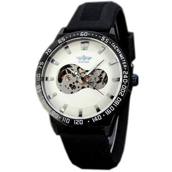 WINNER Black Rubber Strap Automatic Skeleton Mechanical Mens Sport Wrist Watch WW243 (Intl)  