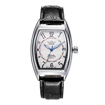 WINNER Brand Automatic Casual Men Mechanical Watch Luminous PU Leather Self-winding Business Men Dress Watch with Date Watch Box- Intl  