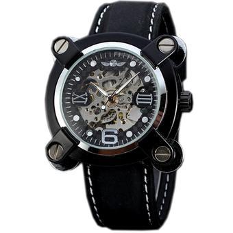 WINNER Casual Automatic Mechanical Skeleton Rubber Mens Sport Wrist Watch Black WW257 (Intl)  