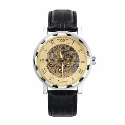 WINNER Gorgeous Hollow Carve Dial Luxury Men Watch Mechanical Case Wrist Watch - Gold