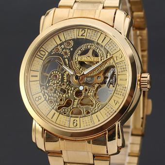 WINNER Luxury Gold Stainless Steel Skeleton Automatic Mechanical Men's Wrist Watch WW295 (Intl)  
