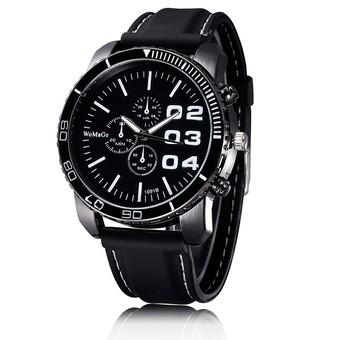 WOMAGE Men Luxury Silicone Strap Business Casual Boys Quartz Big Watches Wristwatch white (Intl)  