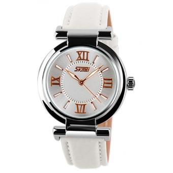 Water Resistant Women Ladies Wrist Watch Quartz Wristwatch Leather Strap White  