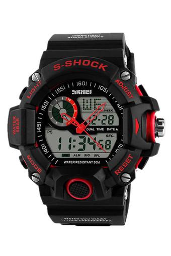 Waterproof LED Digital Sports Wrist Watch Red Jam Tangan  