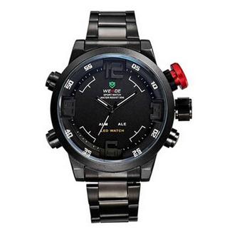 Waterproof Men Full Steel Watch Men Sport Watch For Man Women Military LED Digital Wristwatch(White) (Intl)  