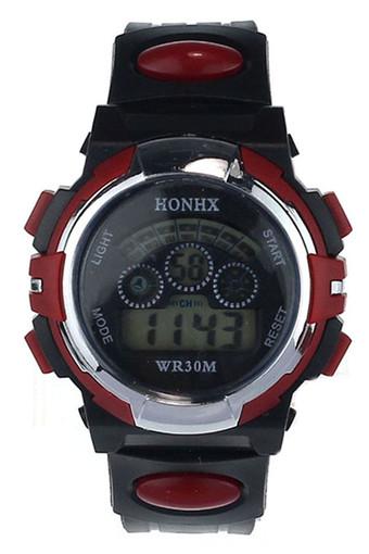 Waterproof Mens Boys Digital LED Quartz Alarm Date Sports Wrist Watch Red Jam Tangan  
