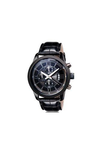 Wayth Faux Leather Strap Quartz Analog Watch With Calendar Black 8137  