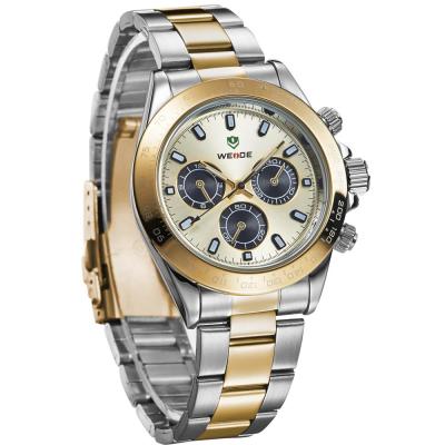 Weide Japan Quartz Stainless Strap Men Sports Watch 30M Water Resistance - WH3309 - Silver/Gold
