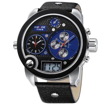 Weide Stylish LED Watch with Three Japan Movt Indicate Date Leather Watchband  