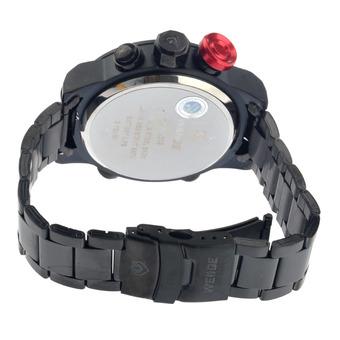 Weide WH-2309 Waterproof Men's Dual Time Sports Digital LED Quartz Wrist Watch with Date /Week /Alarm Black+White - Intl  
