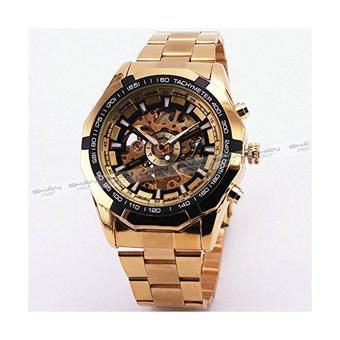 Winner Men's Automatic Mechancial Wrist Watch Golden Strap Black Dial golden (Intl)  