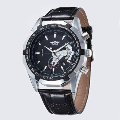 Winner TM340 Automatic Mechanical Watch Strap Leather Jam Tangan Pria - Hitam