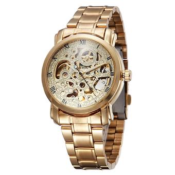 Winner U8008 Skeleton Automatic Mechanical Watch - Gold  
