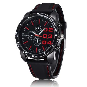 WoMaGe Men's Sports Fashion Watches Leather Strap Red 222701  
