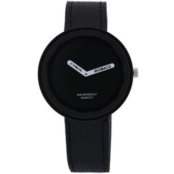 Womage Fashion Business Women Weaving Leather Alloy Quartz Watch Black 025(Black) (Intl)  