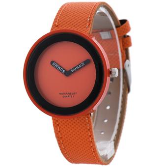 Womage Fashion Business Women Weaving Leather Alloy Quartz Watch Orange 025(Orange) (Intl)  