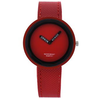 Womage Fashion Business Women Weaving Leather Alloy Quartz Watch Red 025(Red) (Intl)  