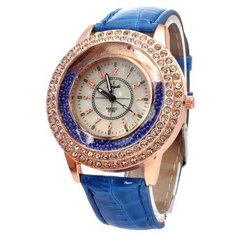Women Crystal Leather Quartz Wrist Watch (Blue) (Intl)  