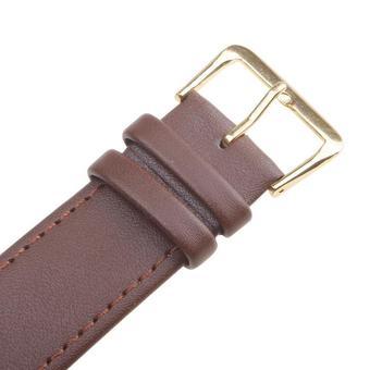 Women Men High Quality Unisex Leather Black Brown Watch Strap Band 16mm (Intl)  