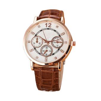 Women's Brown Leather Strap Watch  