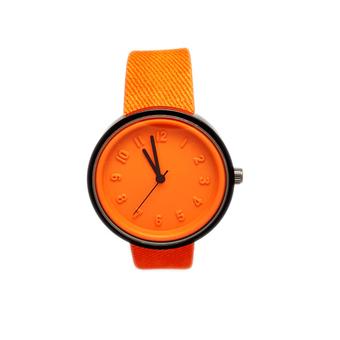Women's Faux Leather Soft strap Watch (Orange) (Intl)  