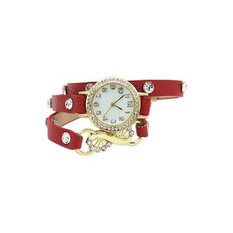 Women's Red Leather Strap Watch 60BL016 - Intl  