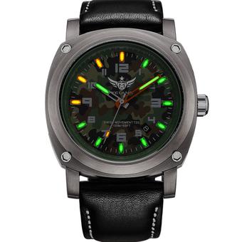 YELANG v3.1.4 Tritium Gas Luminous Sapphire Glass Leather Strap 100m Waterproof Titanium Alloy Sport Wristwatch (Intl)  