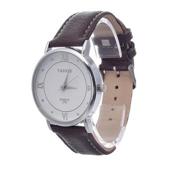 Yazole High-end Casual Classic Roman Numerals Watch (White+Black)- Intl  