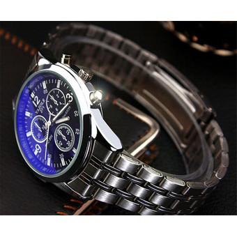 Yazole Men's Stainless Steel Band Date Analog Quartz Sport Wrist Watch (White)- Intl  