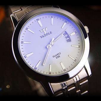 Yazole Men's Stainless Steel Band Quartz Wrist Watch (White)- Intl  