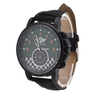 Yazole Men's Stainless Steel Sport Analog Quartz Wrist Watch (Green+Black)- Intl  