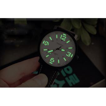 Yazole Stainless Steel Leather Band Quartz Analog Sport Wrist Watch (White+Brown)- Intl  