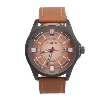 Yika Curren 2015 Brand Men's Date Hours Man Casual Sport Leather Wrist Watches (Black) (Intl)  