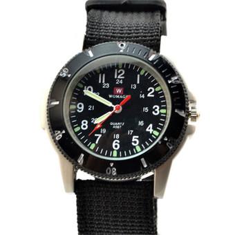 Yika Fabric Strap Outdoor decorative compass sport Quartz watch (Black) (Intl)  