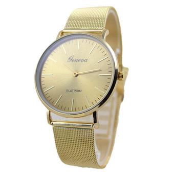 Yika Geneva Women's Fashion Watch Stainless Steel Band Analog Quartz Wrist Watch (Gold) (Intl)  