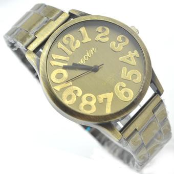 Yika Luxury Mens Womens Stainless Steel Quartz Watch Bronze) (Intl)  