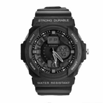Yika Luxury Sport Quartz Wrist Men Mens Analog Digital #S Waterproof Military (Black) (Intl)  