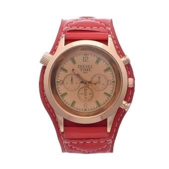 Yika Men's Faux Leather three eye big dial Sport Quartz Wrist Watch (Red) (Intl)  