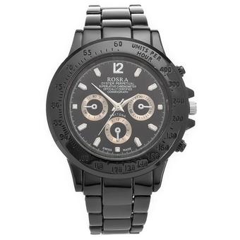 Yika Men's Stainless Steel Analog Quartz Wrist Watch (Black) (Intl)  