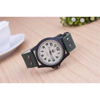Yika Military Stainless Steel Analog Date Sport Quartz Wrist Watch (White+Green) (Intl)  