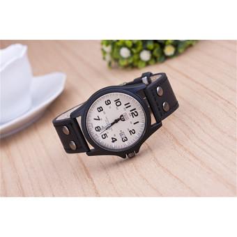 Yika Military Stainless Steel Analog Date Sport Quartz Wrist Watch (White+Black) (Intl)  