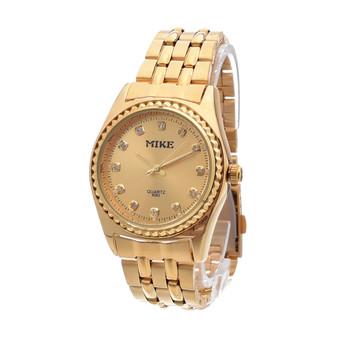 Yika New Men Women Lovers Fashion Style Luxury Gold Stainless Steel Analog Quartz Watches (Gold) (Intl)  