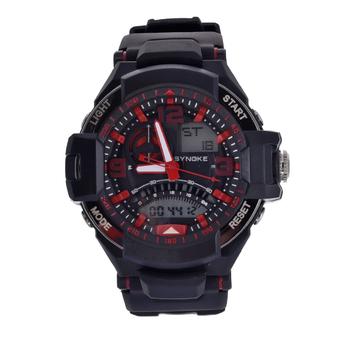 Yika Product details of Waterproof Digital LED Multi-function Military Sports Watch (Black+Red) (Intl)  