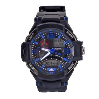 Yika Product details of Waterproof Digital LED Multi-function Military Sports Watch (Black+Blue) (Intl)  
