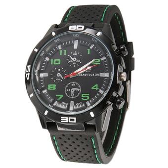 Yika Rubber Silicone Wristband Analog Sports Wristwatches(Green) (Intl)  