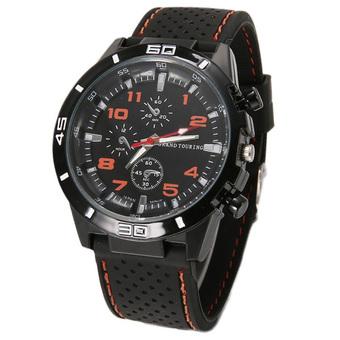 Yika Rubber Silicone Wristband Analog Sports Wristwatches(Orange) (Intl)  